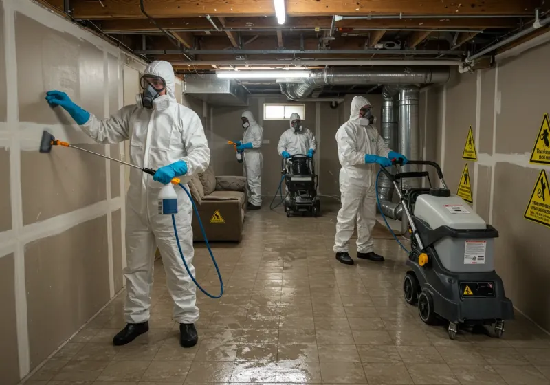 Basement Moisture Removal and Structural Drying process in Pauls Valley, OK